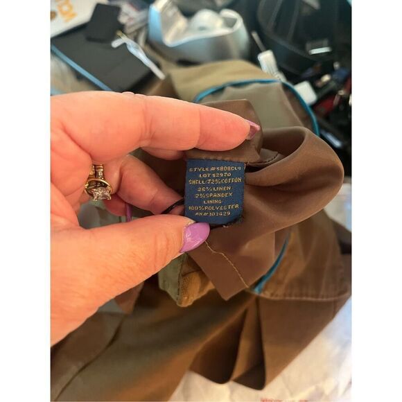 Millard Fillmore X Anthropologie Olive Drab Linen Blend Jacket sz S EUC - Picture 7 of 7